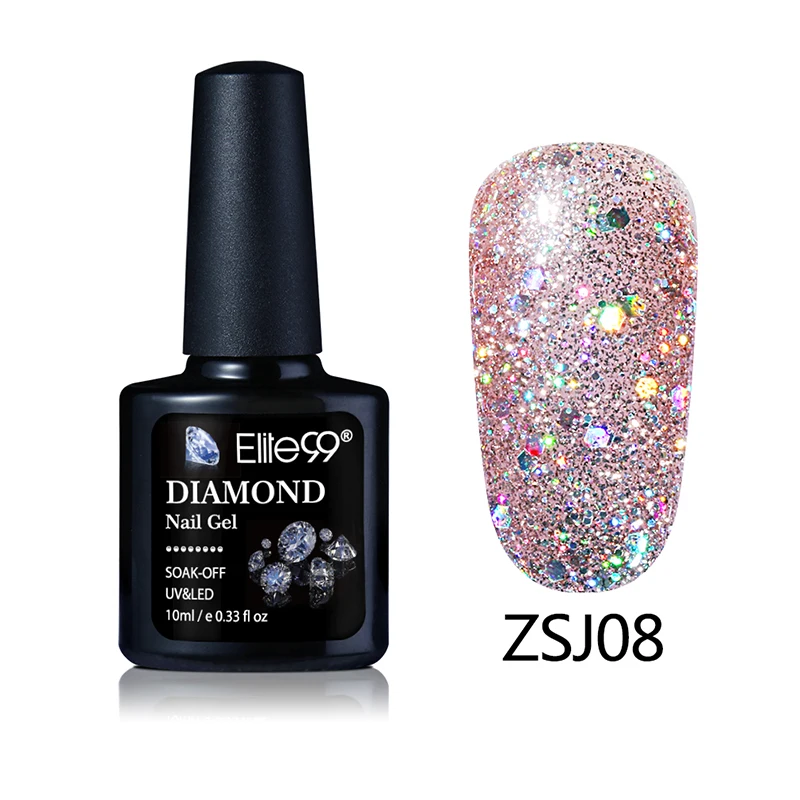 ZSJ08 Elite99 термальный ультратонкий блеск 3 цвета личная гигиена меняющийся цвет Снежинка температурный гель для изменения цвета ногтей - Цвет: ZSJ08