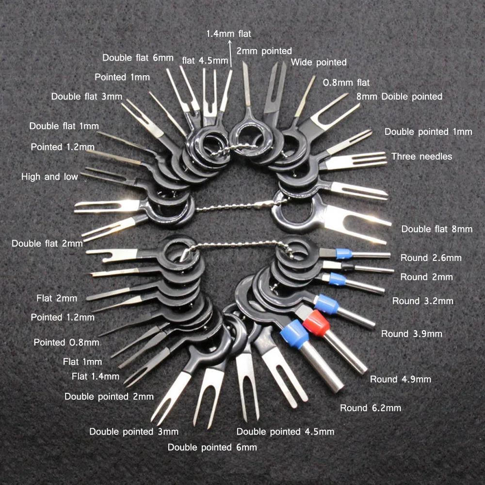 70Pcs Set Pin Ejector Wire Kit Extractor Auto Terminal Removal Connector Tool kit Car Pin Extractor Electrical Wiring Crimp Connectors for Most Connector Terminal