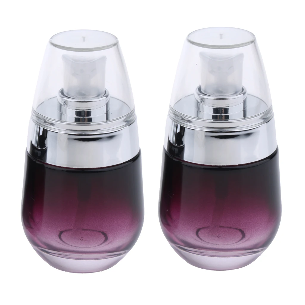 6Pcs Women 30ml Purple Glass Refillable Empty Pump Lotion Spray Bottle Leak-proof Sprayer Makeup Vials Perfume Bottle