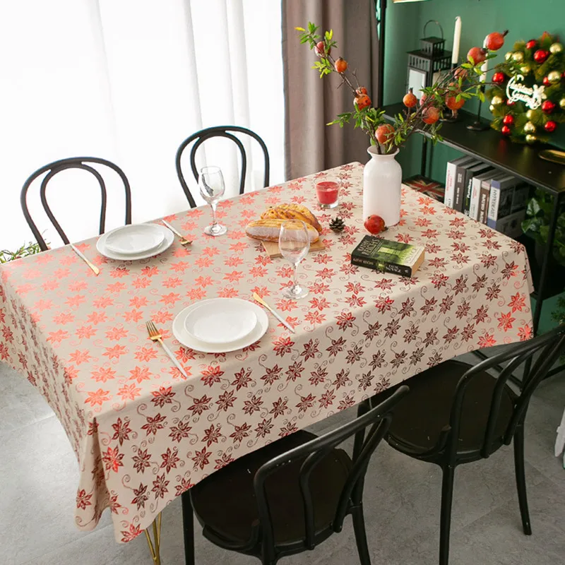 

Modern Bronzing Tablecloth Cotton Fabric Printed Rectangular Simple Banquet Decoration Cover Towel Party Knitted Christmas