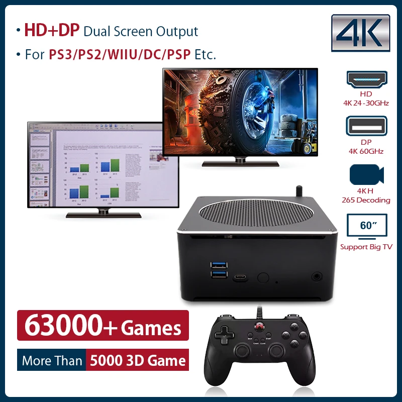 Super Console X Box Mini Pc Retro Game Console Win 10 Pro And Gaming Dual System For Ps2 Wii Psp N64 Sega Build In Games Video Game Consoles Aliexpress