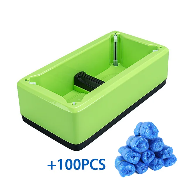 Automatic Disposable Shoe Cover Waterproof Overshoes Dispenser Portable Hand-Free Machine for Home, Office, Supermarket, Factory Green-100pcs