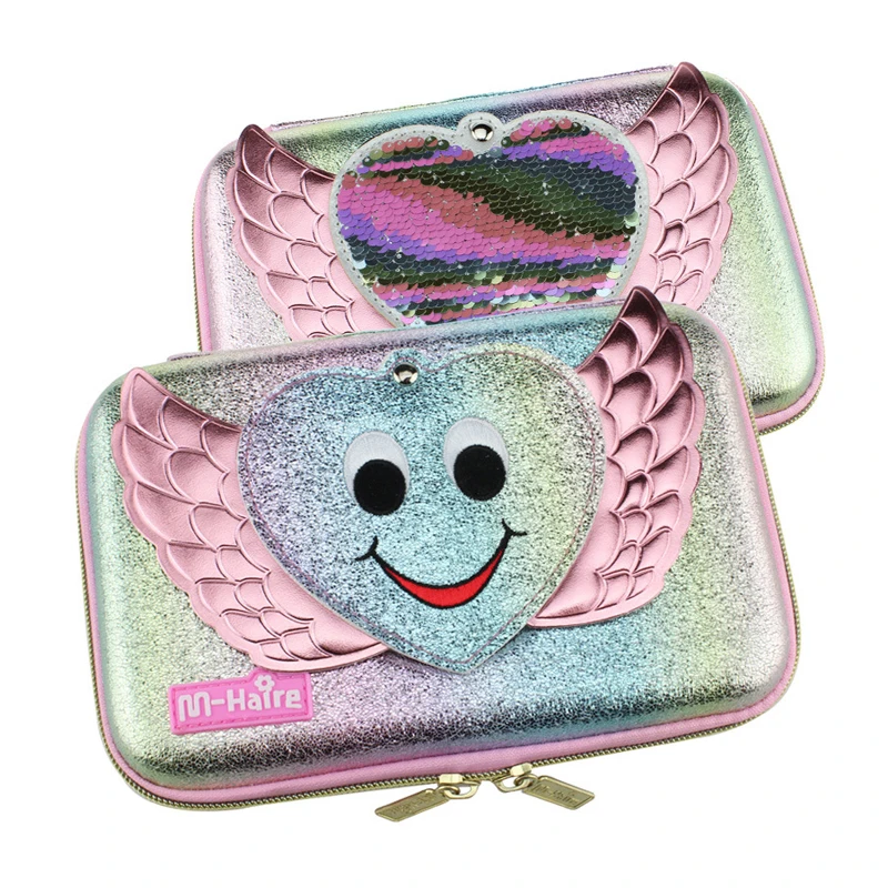 

Kawaii Angel Wing School Pencil Case for Girls Cut Laser Rainbow Pencilcase Pencil Box Bag Big Stationery School Supply Gift