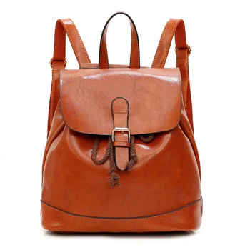 

Women Soft Leather Backpacks Vintage Female Shoulder Bags Sac a Dos Casual Travel Ladies Bagpack Mochilas School Bags For Girls