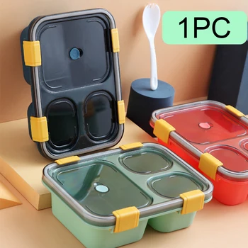 

Portable Student School Office Microwave 3 Compartments Bento Box Food Leakproof Outdoors Picnic Kids Tableware Lunch Container