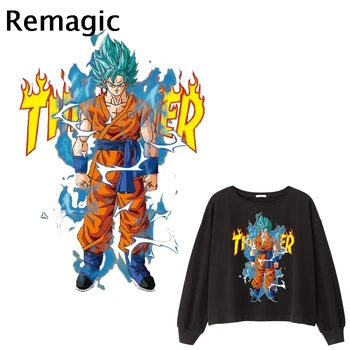 

20pcs Dragon ball Son goku Cartoon kids Iron on Heat Transfer Printing Patches Stickers Clothes DIY Appliques Washable Thermal