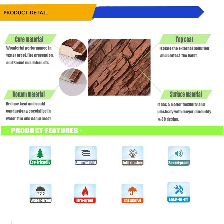 Description Picture 5 of item50 Square Meter 16mm*380*3800mm Metal Siding Panel Exterior Wall Insulation Decorative Board Polyurethane Sandwich Revestimentos