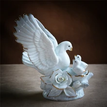 Позолоченный фарфор голубь мама миниатюрная Бытовая керамика гнездо птица рисунок Декор день рождения искусство и ремесло орнамент подарок для мамы