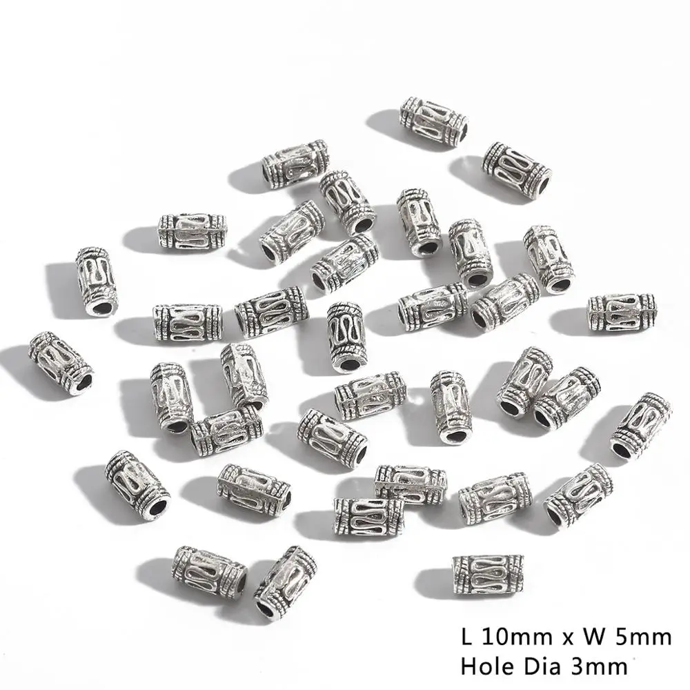 Antique Silver Plated Curved Tube Beads