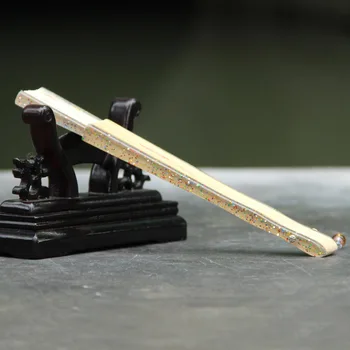 

New bamboo craft fan with crystal handle ladies folding fan hand-painted silk fan Hangzhou silk fan chinese silk dancing fan