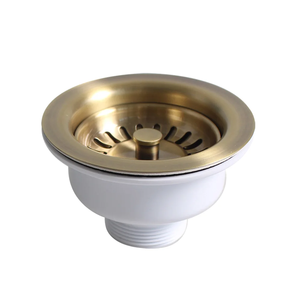 Talea Water Tank 114MM Downcomer Copper Plating Nostalgic Strainer PVD Accessories Drainer With Stopper XK223C035