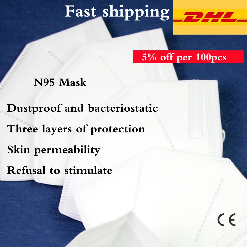 

Fast ship 20pcs/lot KN95 Dustproof Anti-fog And Breathable Face Mask 95% Filtration Anti Virus N95 Masks Features as KF94 FFP2