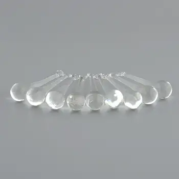 

10x Chandelier Light Drop Pendant Parts Clear Crystal Prisms Home Decor