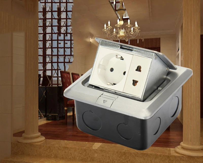 

New (16A 250V)Luxury Aluminum Alloy Floor Socket / European Style Multi-fuction Socket