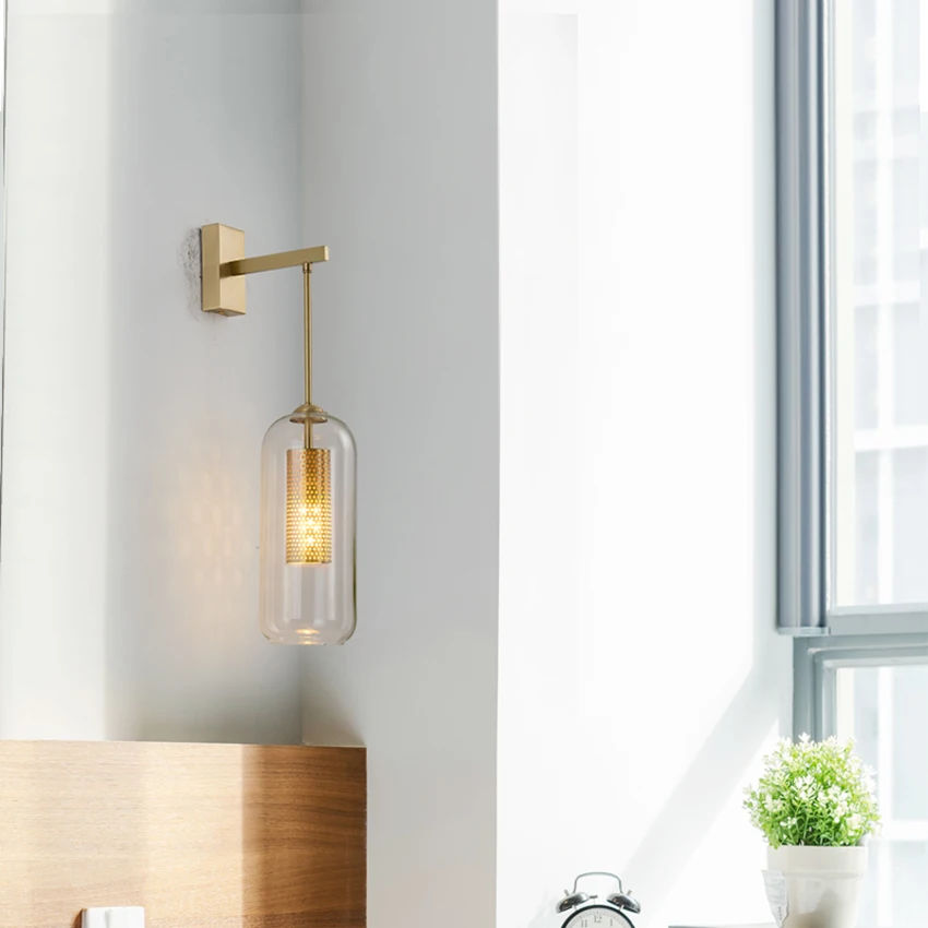 

Modern Glass LED Wall Lights Lighting Nordic Living Room Bedroom Corridor Aisle Wall Lamp Decor Light Fixtures Kitchen Luminaire