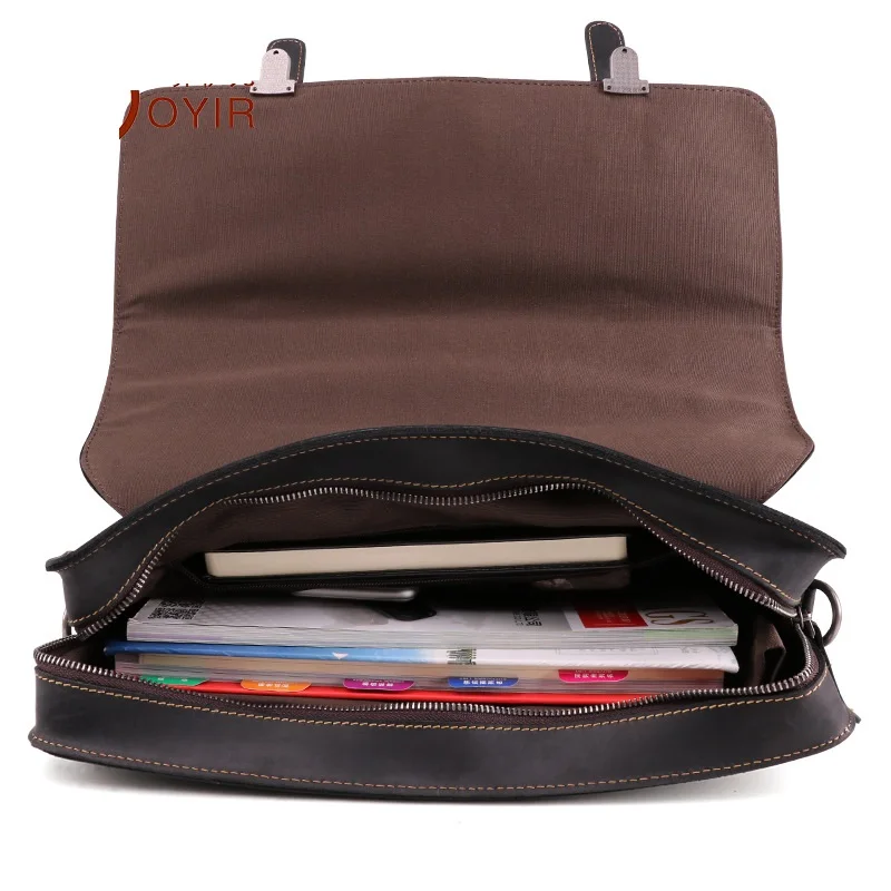 Кожаный ноутбук из воловьей кожи, большой мужской портфель, мужская деловая сумка через плечо, 190002