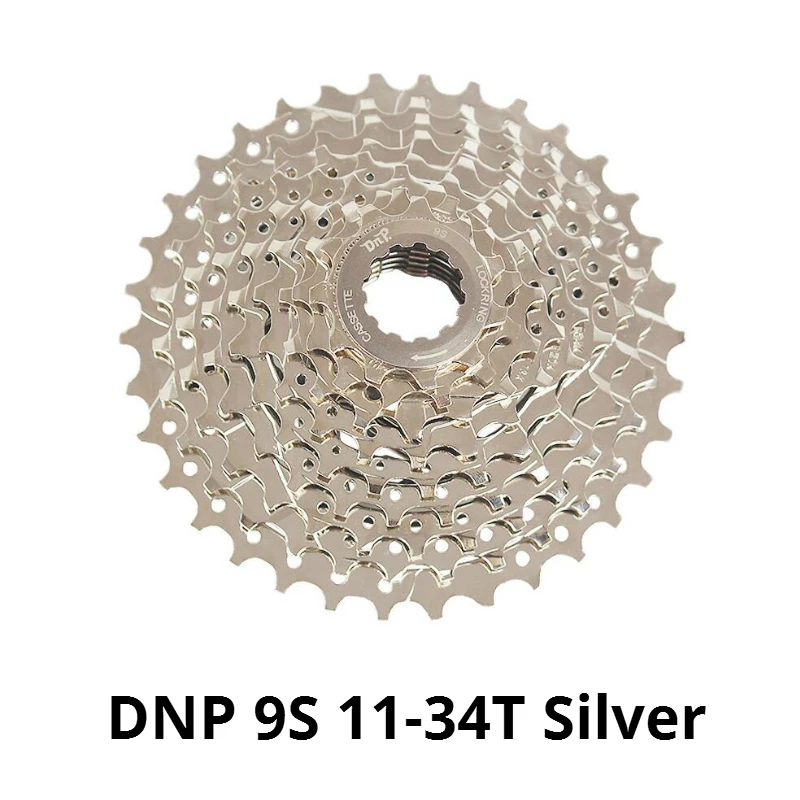 DNP 11T high quality 8 9 speed mtb mountain bike cassette freewheel 11-32T 11-34T Black Silver - Цвет: 9S 11-34T Silver