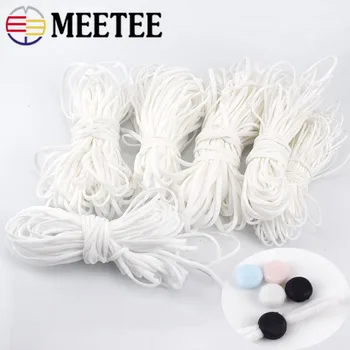 

Meetee 10/20/50Meters Elastic Band 3mm Round Flat Elastic Rope Rubber Band String Ear Cords DIY Clothing Accessories