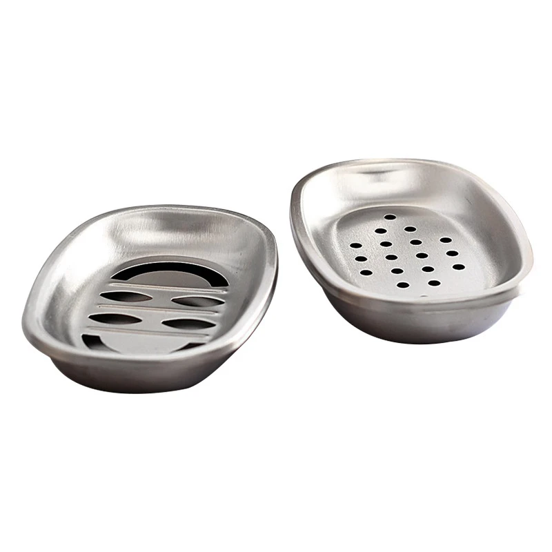 

2 Pcs Stainless Steel Soap Box Soap Dishes Holder Bathroom Storage Rack Holder Set