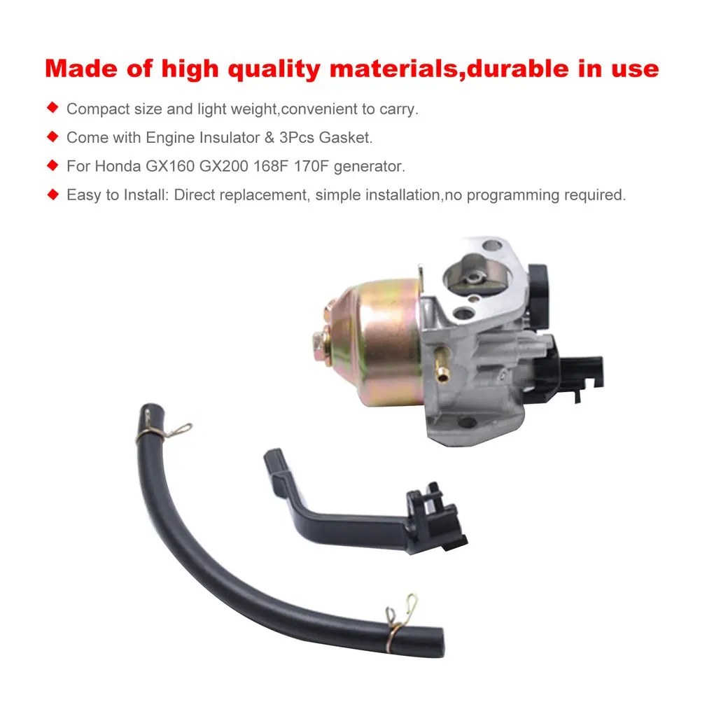 1 комплект КАРБЮРАТОР 2 кВт-3 кВт генератор для Honda GX160 GX200 168F 170F 5.5HP изолятор двигателя и 3 шт. прокладка