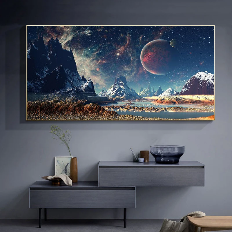 Planets Landscape Wall Art Painting