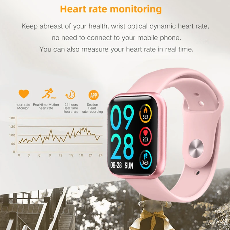  ESEED P80 smart watch men women IP68 waterproof full touch screen smartwatch Heart Rate Monitor for - 4000049075529
