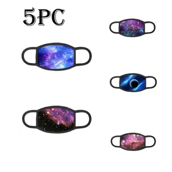 

In Stock 5pcs Unisex Anti-fog Star Sky Washable Facemaskas Repeated Use Face Topmask Particle Toiletry Kits Mascarillas