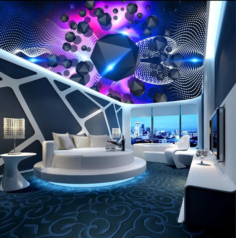 Красочные Звездные dreamy комнаты потолочная Живопись 3d потолочные фрески обои |