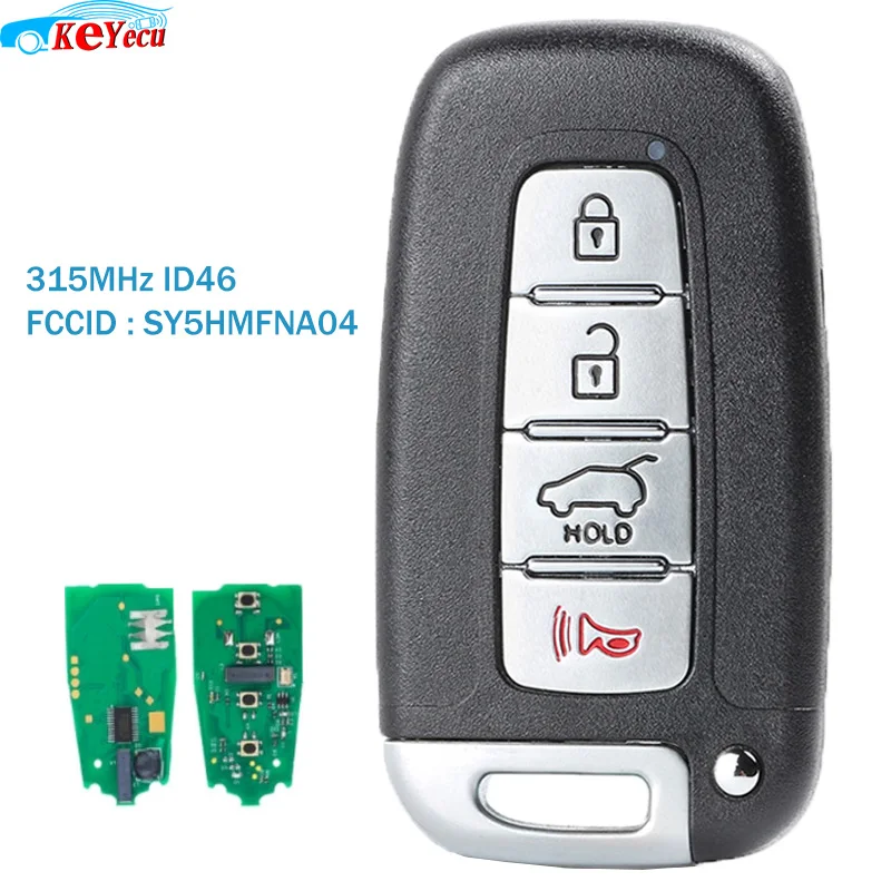 KEYECU 4 кнопки дистанционный смарт ключ-брелок 315 МГц ID46 для hyundai Elantra Tuscon Kia Optima 2011- FCCID: SY5HMFNA04
