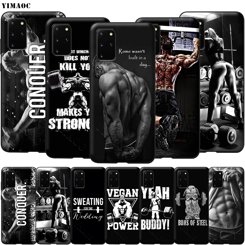 Bodybuilding Gym Fitness Case for Samsung Galaxy A01 A11 A21 A41 A8 Plus S20 Fe J2 J5 J7 Core J730 Pro Prime | Мобильные телефоны и