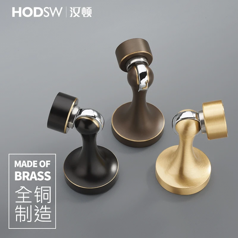 Brass door stop strong magnetic door keeps bumper simple style high quality electroplated stopper