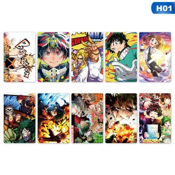 

10 Pieces/Set Anime My Hero Academy Collection Frosted Card Stickers Bus Card Stickers Children Gifts Stationery Supplies