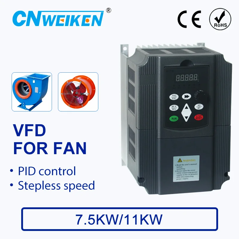 Скорость контроллер для мотора вентилятора 380V 7.5KW/11KW 3 фазы Вход и три Выход 50 Гц/60 Гц привод переменного тока частотный инвертор VFD