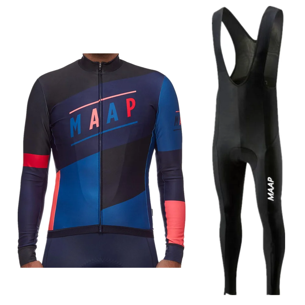 Por Team MAAP Men's Cycling Jersey Set MTB Bicycle Clothing Maillot Ropa Ciclismo Long Sleeve Bike Clothes Cycling Set - Цвет: Jersey Set 19