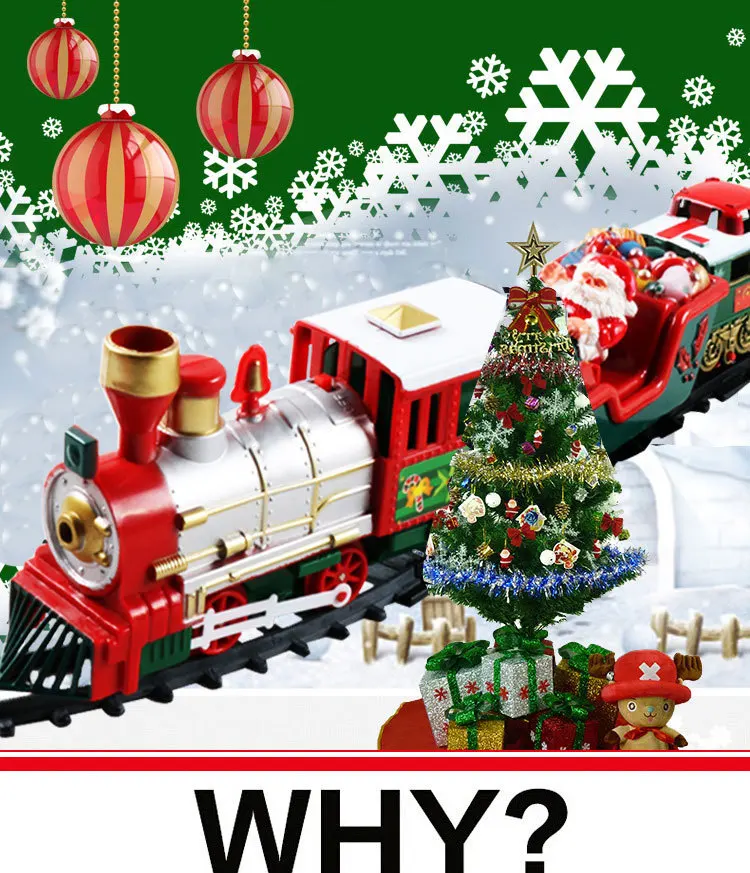 Christmas Electric Rail Car Train Electric Railway Train Racing Road Transportation Building Toys Christmas Gift for Children - Цвет: Белый