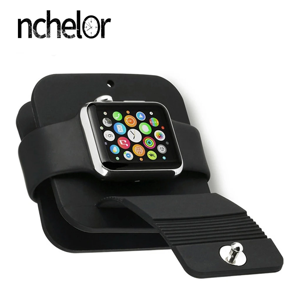 

For Apple Watch Box Base for apple Watch 4 Silicone Charging Cable Winder Stand Dock Cable Holder Wallet for iwatch 38MM 42MM