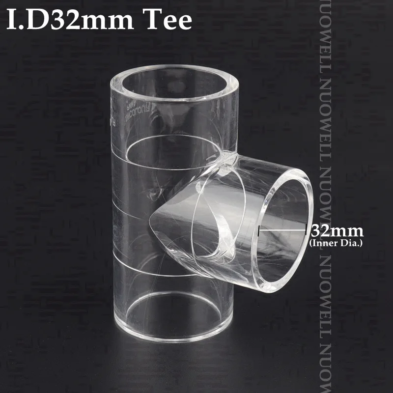 1pc Hi-Quality 20~32mm Thicken Transparent Clear Acrylic Pipe Connector Aquarium Fish Tank Plexiglass Tube Elbow Tee Joints