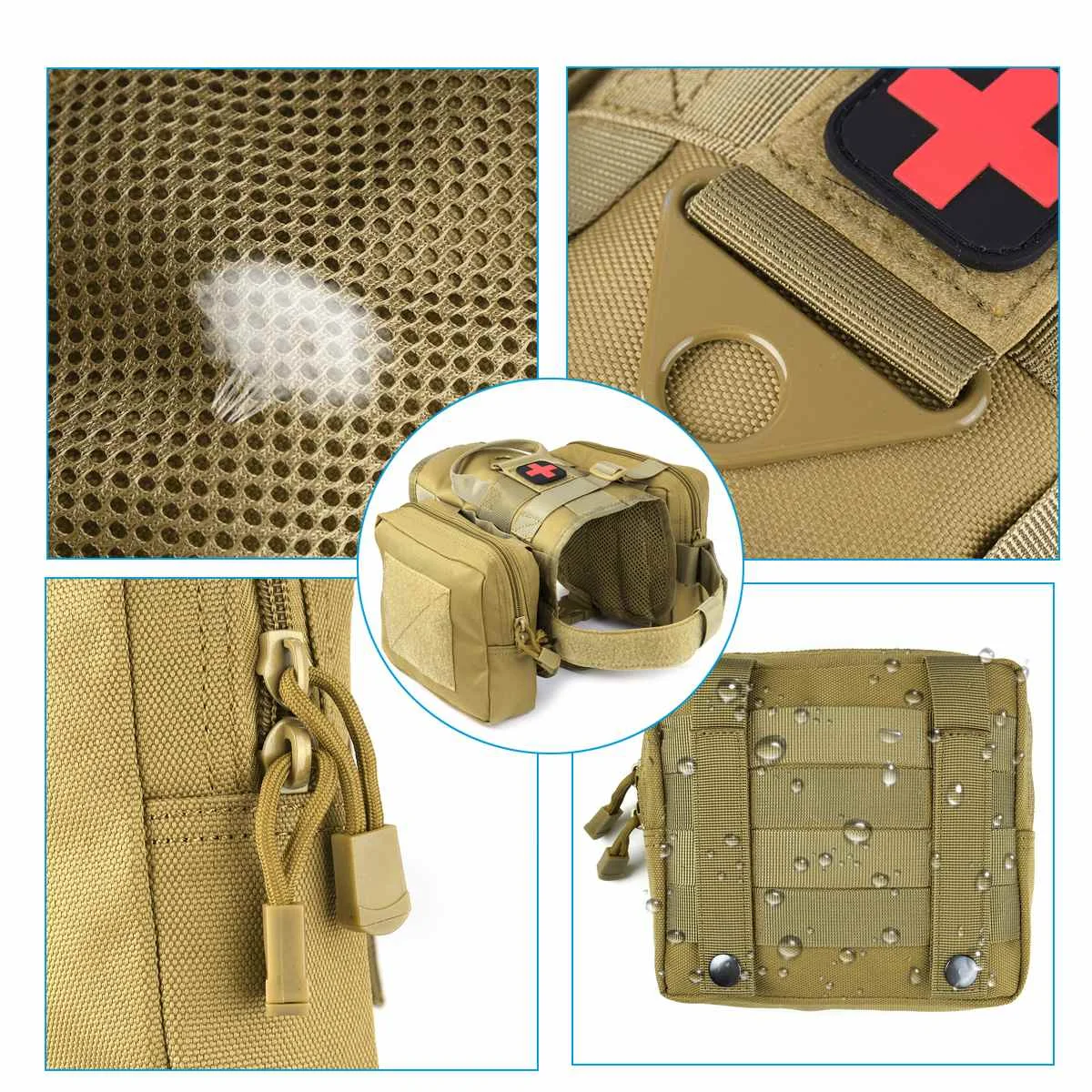 Нейлоновый тренировочный Жилет Molle для собак с 2 карманами 1000D походный тактический военный костюм для собак