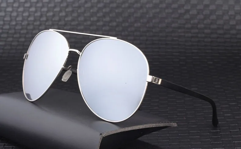 Vazrobe 168 мм Мужские солнечные очки больших размеров поляризованные солнцезащитные очки для мужчин с большим лицом огромный авиационный зеркальный вождения Polaroid - Цвет линз: Серебристый