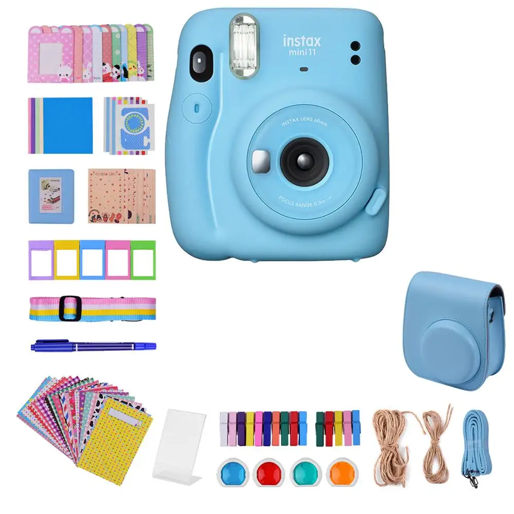 Новинка 5 цветов Fujifilm Instax Mini 11 мгновенная камера фотокамера + 14 в 1 комплект