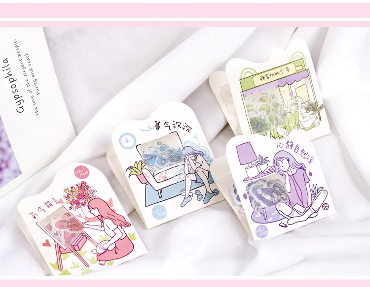 Early Summer Series cute Girl Bullet Journal Decorative Washi Stickers Scrapbooking Stick Label Diary Stationery Album Stickers