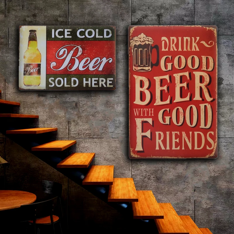 Guinness вино винтажная живопись Ретро холодное пиво коктейль металлические знаки для настенного искусства Декор плакаты и принты