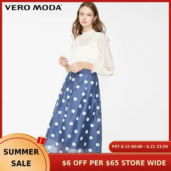 

Vero Moda Women's 3D Embroidery Trims See-through A-lined Skirt | 319216525