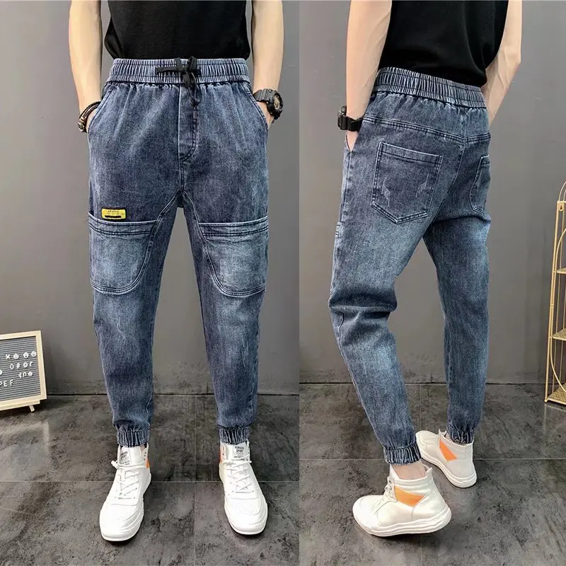ICCLEK Autumn and Winter New Jeans Korean Style Jeans Men's Loose-fitting Trousers Harem Pants Mens Street Wear  Jeans Men