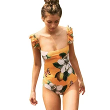 Женский слитный купальный костюм с открытыми плечами и цветочным принтом, женский пляжный купальный костюм, женские купальные костюмы, монокини, боди