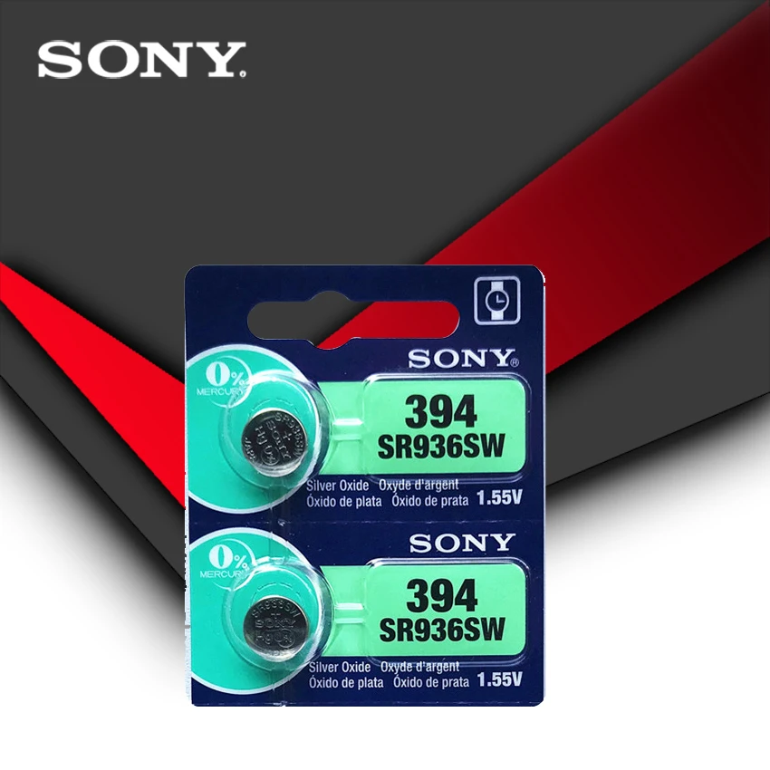 2 шт. Sony 100% оригинал 394 SR936SW 936A LR45 L936 AG9 1 55 V Серебряная оксидная Кнопочная батарея