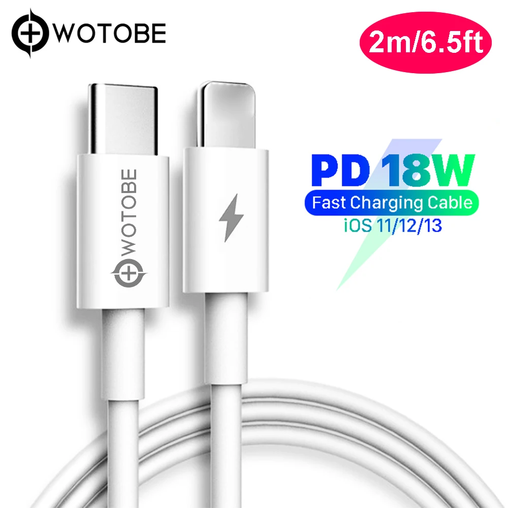 2m 18W 9V USB C к PD Быстрая зарядка кабель для iPhone 11/11 Pro/Xs/X lightning 8 pin TypeC 3A быстрое
