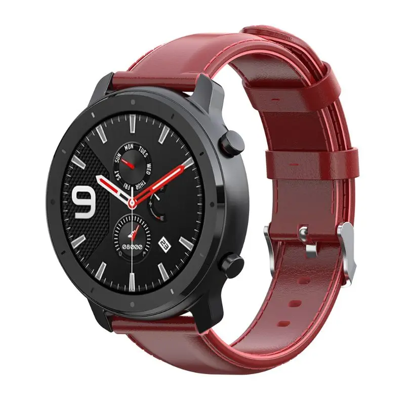 22MM Wear-resistant Cowhide Leather Wristband Watch Strap for Amazfit GTR 47MM/Pace/Stratos Smart Watch Accessories 22MM Wear-resistant Cowhide Leather Wristband Watch Strap for Amazfit GTR 47MM/Pace/Stratos Smart Watch Accessories