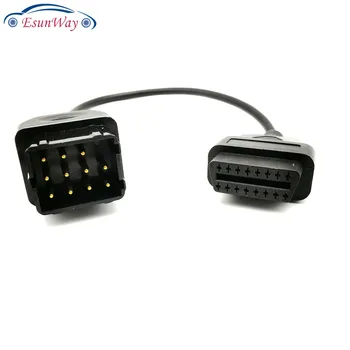 

12 Pin to 16 Pin OBD2 Female Diagnostic Adaptor Connector Cable for Renault