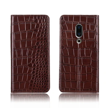 

Crocodile pattern genuine leather card slot holder case for Meizu 16th phone cases for Meizu 16th Plus holster cover case coque